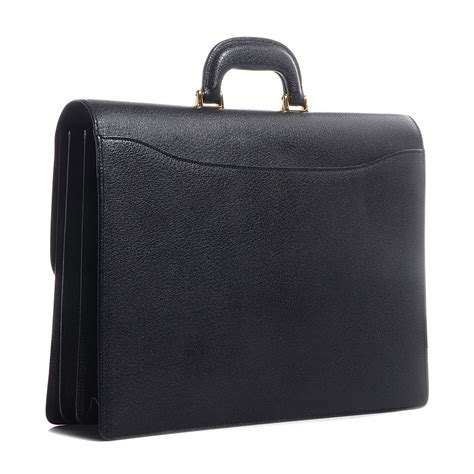 gucci black leather briefcase|vintage Gucci briefcase leather.